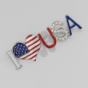 I Love USA pin